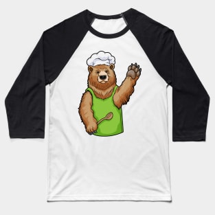 Bear as Chef with Chef hat and Wooden spoon Baseball T-Shirt